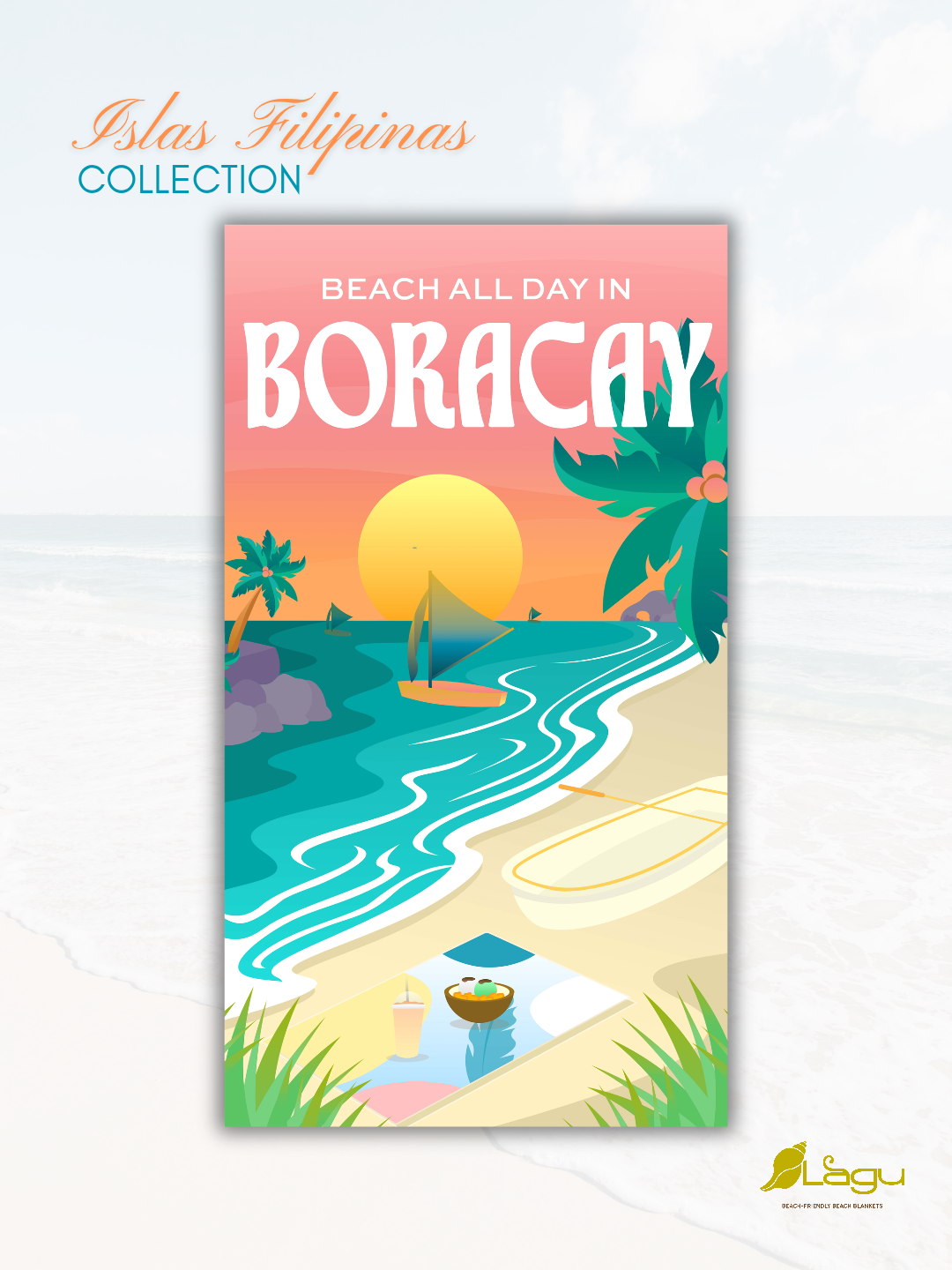 LAGU Microfiber Beach Towels - Islas Filipinas Collection | Lounge Mat, Cover Up, Sarong, Headwrap