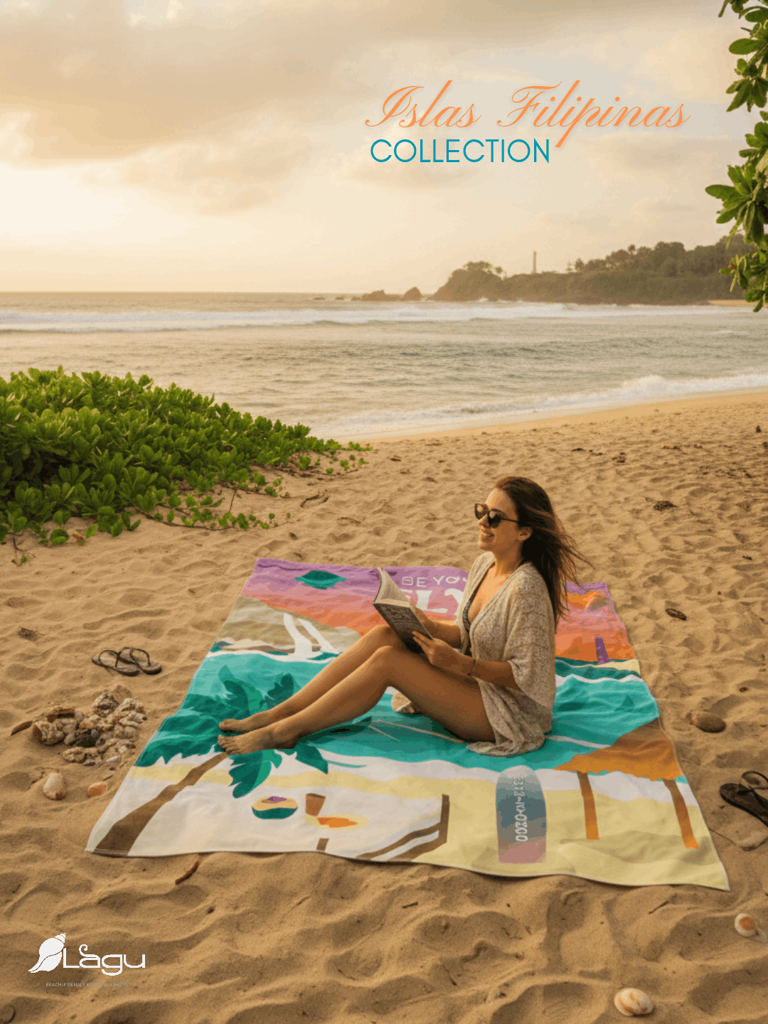 LAGU Microfiber Beach Towels - Islas Filipinas Collection | Lounge Mat, Cover Up, Sarong, Headwrap