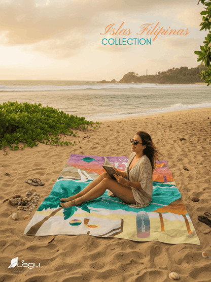 LAGU Microfiber Beach Towels - Islas Filipinas Collection | Lounge Mat, Cover Up, Sarong, Headwrap