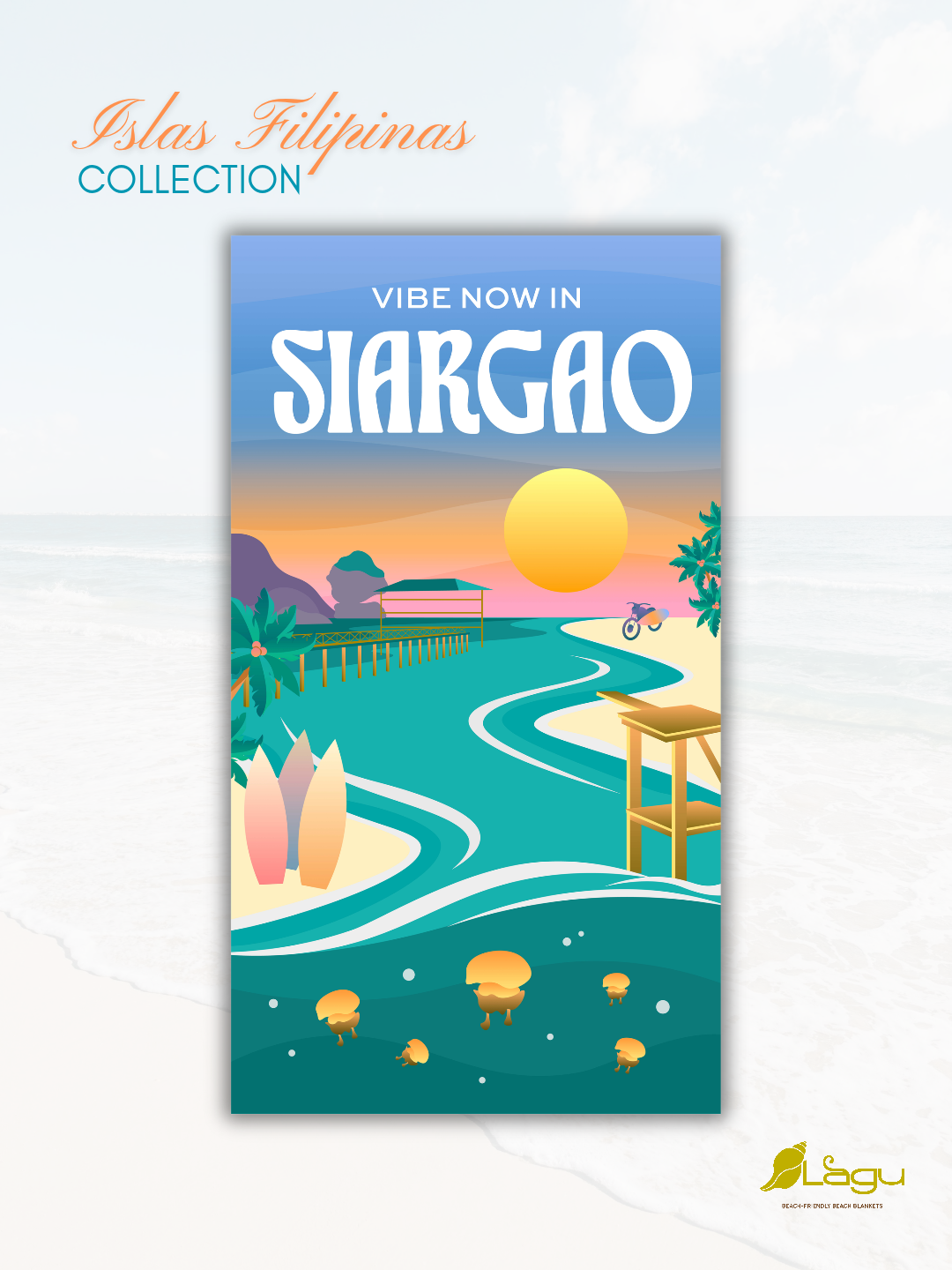 LAGU Microfiber Beach Towels - Islas Filipinas Collection | Lounge Mat, Cover Up, Sarong, Headwrap
